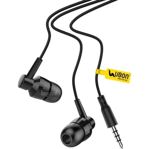 Ubon GP-321 Champ Earphone Wired Headset (Black, In the Ear)